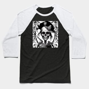 Skeleton in the Style of Charlie Bowater Coloring Book Baseball T-Shirt